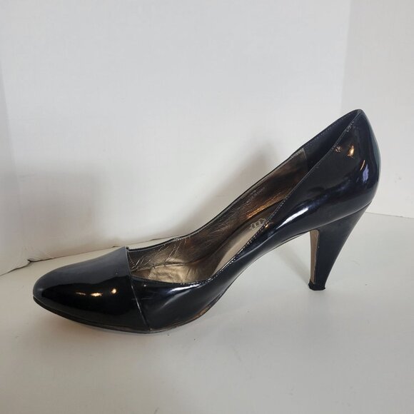 Aldo Womens Black Patent Leather Stiletto Heels Size 39 Pointed Toe - Picture 6 of 9